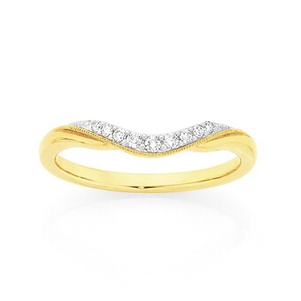 Goldmark 9ct gold diamond curved band offer