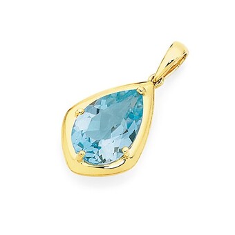 Goldmark 9ct gold sky blue topaz pear teardrop pendant offer