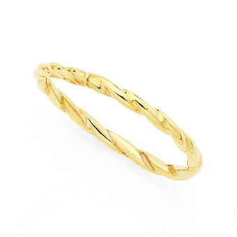 Goldmark 9ct gold twist stacker ring offer
