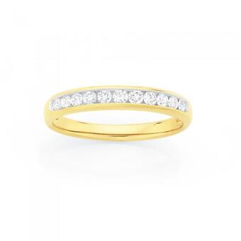Goldmark 18ct gold diamond channel set band offer