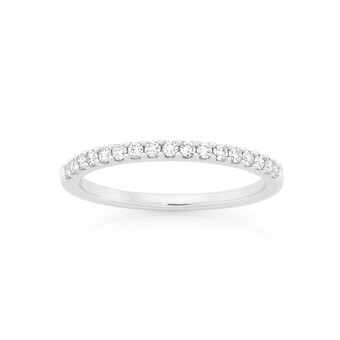 Goldmark 9ct white gold diamond claw set band offer