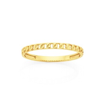 Goldmark 9ct gold fine curb stacker ring offer