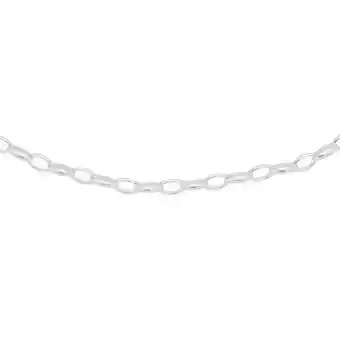 Silver 45cm fine oval paperclip link necklet