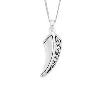 Goldmark Sterling silver men's oxidised scroll tusk pendant offer