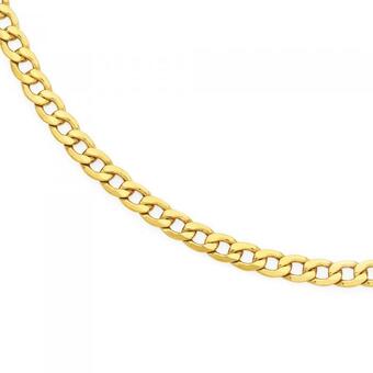 Goldmark 9ct gold men's 55cm solid bevelled curb chain offer