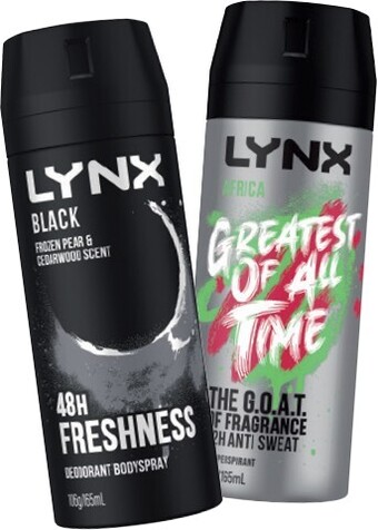 IGA Lynx antiperspirant or deodorant spray 165ml selected varieties offer