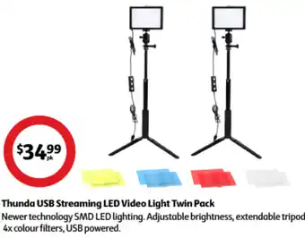 Coles Thunda USB Streaming LED Video Light Twin Pack offer