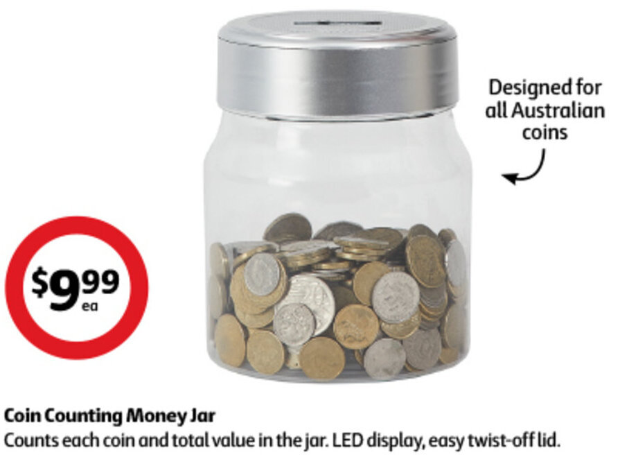 Coin Counting Money Jar offer at Coles