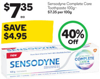 Woolworths Sensodyne Complete Care Toothpaste 100g offer