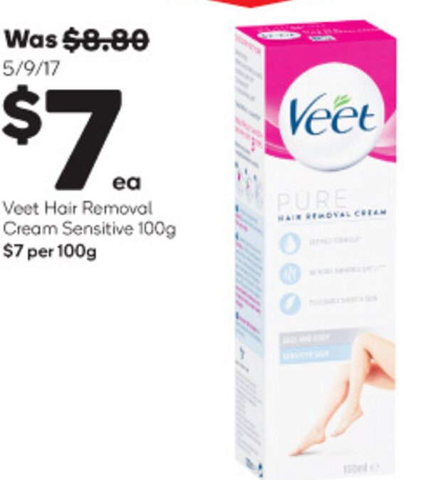 Veet Hair Removal Cream Sensitive 100g offer at Woolworths