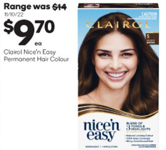 Woolworths Clairol Nice'n Easy Permanent Hair Colour offer