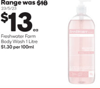 Woolworths Freshwater Farm Body Wash 1 Litre offer