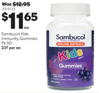 Woolworths Sambucol Kids Immunity Gummies Pk 50 offer