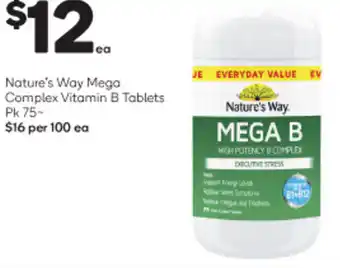 Woolworths Nature's Way Mega Complex Vitamin B Tablets offer