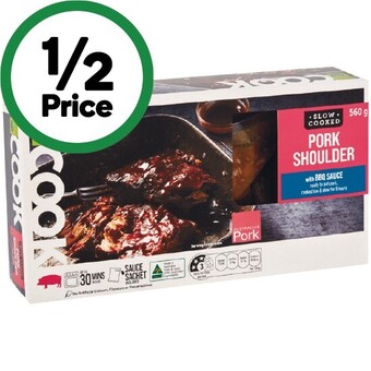 Woolworths Woolworths cook pork shoulder with bbq sauce 560g – from the meat dept offer