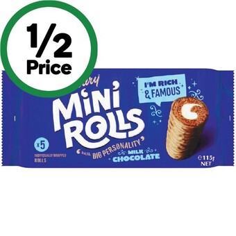 Woolworths Cadbury mini rolls or bars pk 5 offer