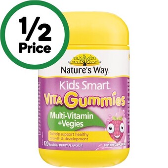 Woolworths Nature’s way kids smart vita gummies multivitamin pk 120~ offer