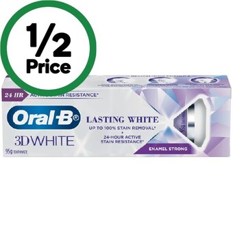 Woolworths Oral-b 3d white lasting white toothpaste 95g offer
