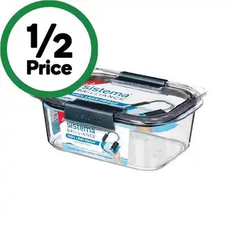 Woolworths Sistema brilliance medium rectangle 920ml offer