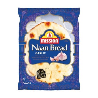 Woolworths Mission naan garlic herb pk 4 280g offer