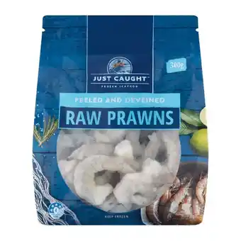 Woolworths Just caught raw prawns meat 300g – from the seafood freezer offer