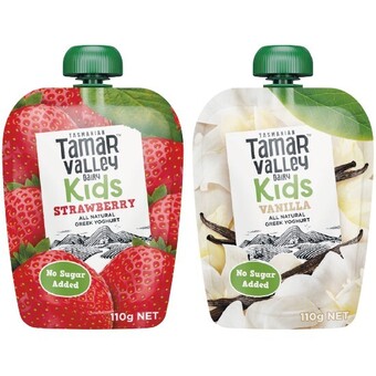 Woolworths Tamar valley kids yoghurt pouch 110g offer