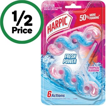 Woolworths Harpic blue power toilet block twin pack 2 x 39g offer