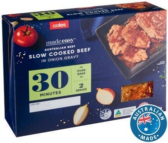 Coles Coles made easy slow cooked australian beef in onion gravy 500g offer