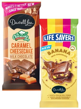 Coles Darrell lea block chocolate 160g-180g offer