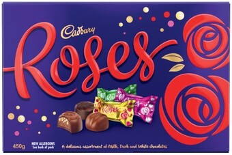 Coles Cadbury roses boxed chocolate 450g offer