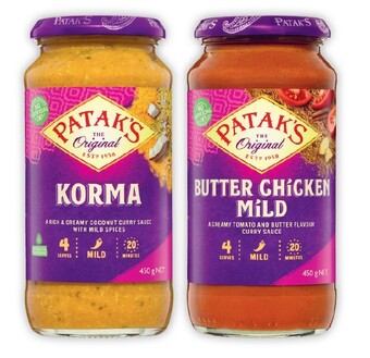 Coles Patak's simmer sauce 450g offer