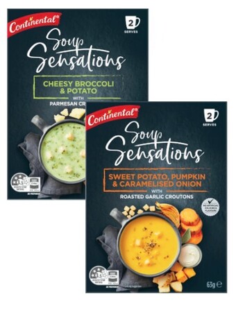 Coles Continental sensations soup 2 serve 40g-70g offer