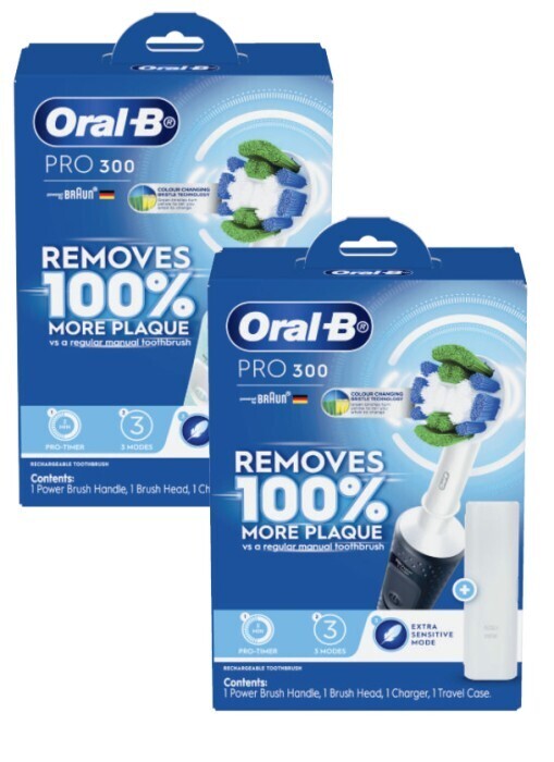Oral b pro 300 electric toothbrush 1 pack offer at Coles