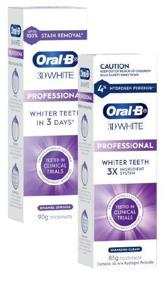Coles Oral b 3d white pro diamond clean or strong enamel toothpaste 85g-90g offer