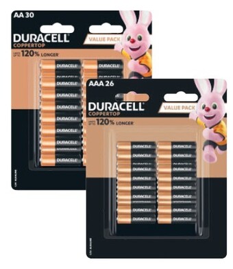 Coles Duracell coppertop aaa 26 pack or aa 30 pack offer