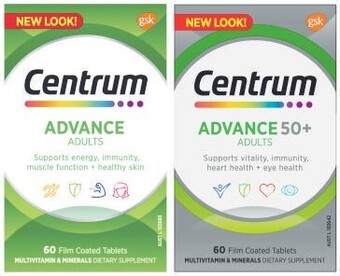 Coles Centrum advance multivitamin or advance 50+ multivitamin 60 pack^ offer