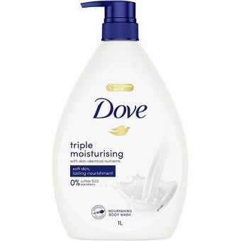 Dove triple moisturising body wash 1-litre