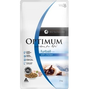 BIG W Optimum furball chicken dry cat food 2kg offer