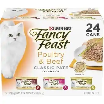 BIG W Fancy feast poultry & beef classic pate collection wet cat food 24 x 85g offer