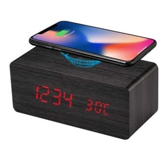 BIG W Tonic alarm clock 5w wireless charger - black offer