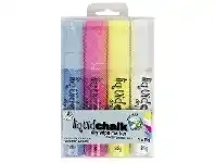 Texta Liquid Chalk Markers Chisel Tip Assorted 4 Pack