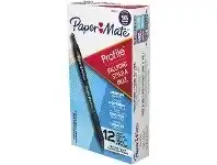 Officeworks Papermate Profile Ballpoint Pens 1mm 12 Pack Black offer