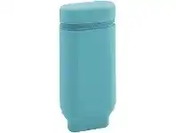 Officeworks Smart Fit Single Zip Stand Up Oval Silicon Pencil Case Aqua offer