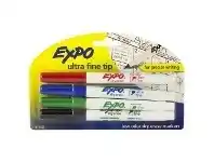 Officeworks Expo Ultra Fine Whiteboard Markers Bullet Assorted 4 Pack offer