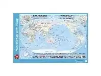 Officeworks Learning Can Be Fun World Map with Flags Double Sided Chart offer