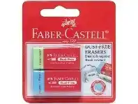 Officeworks Faber-Castell Faber Castell Dust-Free Eraser 2 Pack Blue/Green offer