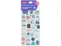 Officeworks Kadink Puffy Sticker Sheet Glitter Good Vibes Design offer