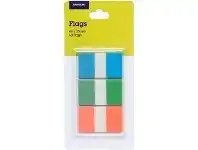 Officeworks J.Burrows Flags 25x44mm Blue/Orange/Green 3 Pack offer