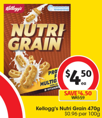 Coles Kellogg's Nutri Grain 470g offer
