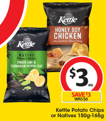 Coles Kettle Potato Chips or Natives 150g-165g offer